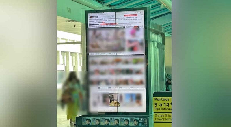 விமான நிலையத்தில் ஆபாச படங்களை ஒளிபரப்பிய ஹேக்கர்கல்  